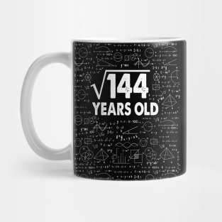 Square Root of 144 12th Birthday 12 Years Old Math Science Lover Gifts Nerdy Geeky Gift Idea Mug